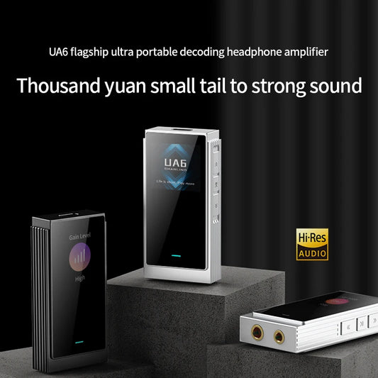 Portable Quad DAC Headphone Amplifier Silver with Case
