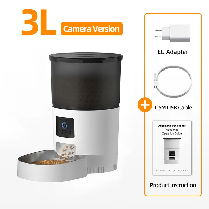 Smart Automatic Pet Feeder with HD Camera & Voice Control