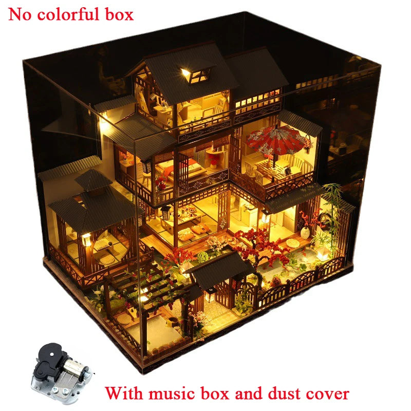 DIY Wooden Dollhouse Bookend with LED Music Cover
