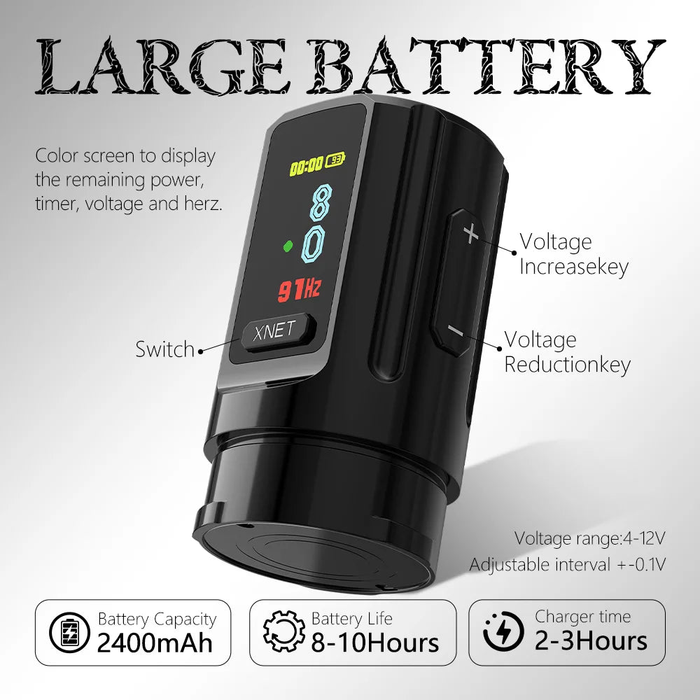 Wireless Tattoo Machine Kit Black with One Battery