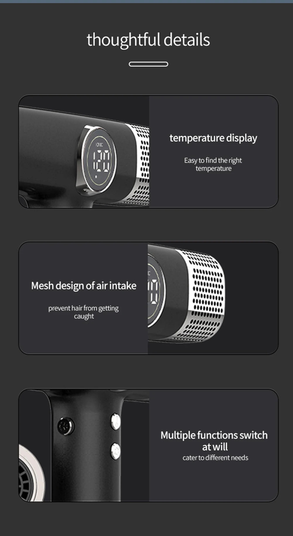 Professional 5 in 1 Hair Dryer Brushless Ionic Styler 1800W