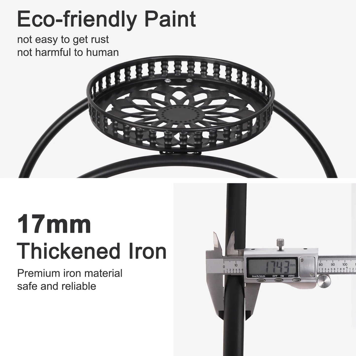 4-Tier Plant Stand with Wheels Holds Six Flower Pots