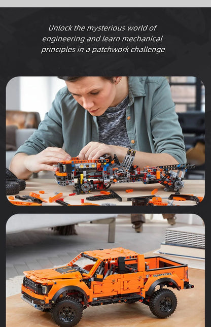 1:10 Scale Off-Road Pickup Truck Building Blocks Set