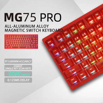 Red Magnetic Switch Gaming Keyboard with Rapid Trigger and RGB