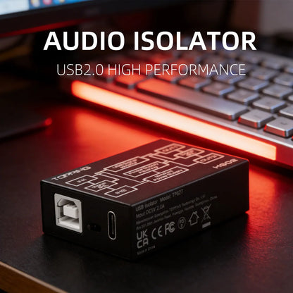 High Performance USB Audio Isolator Ground Loop Noise Eliminator