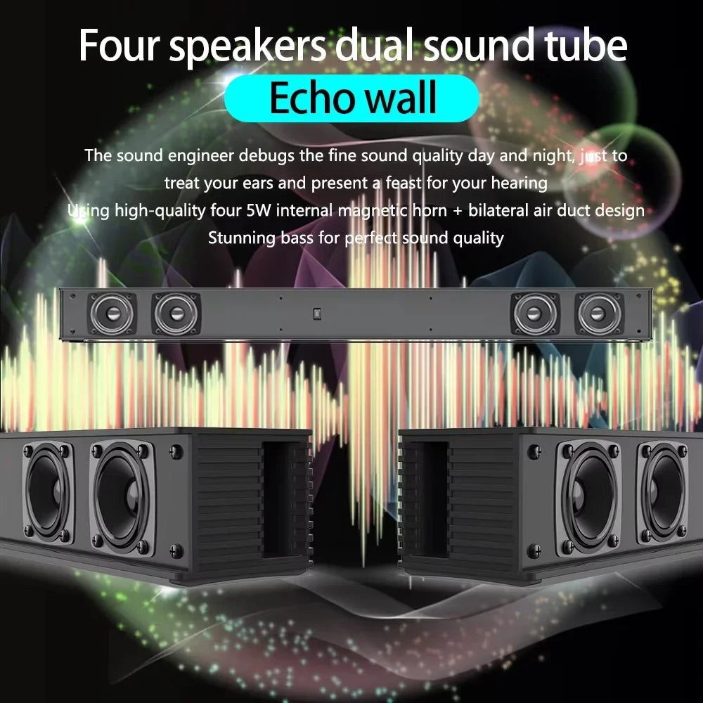 Wireless Bluetooth Sound Bar with Surround Stereo for TV & Projector