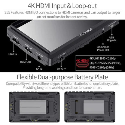 5.5 Inch DSLR Camera Field Monitor 1280x720 HD