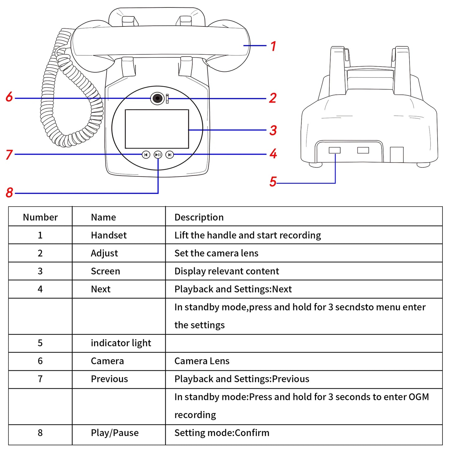 White Retro Phonograph Wedding Video Guest Book with Recorder