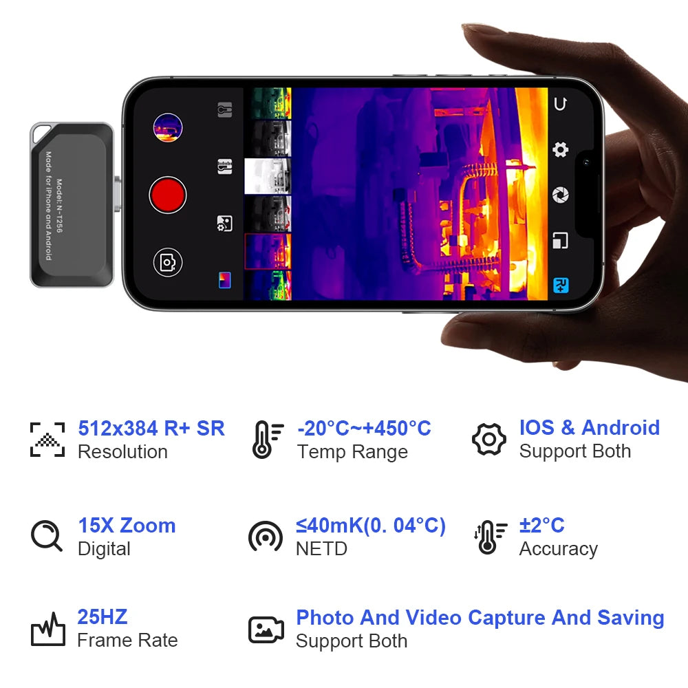 Portable Thermal Imager for iOS and Android Devices