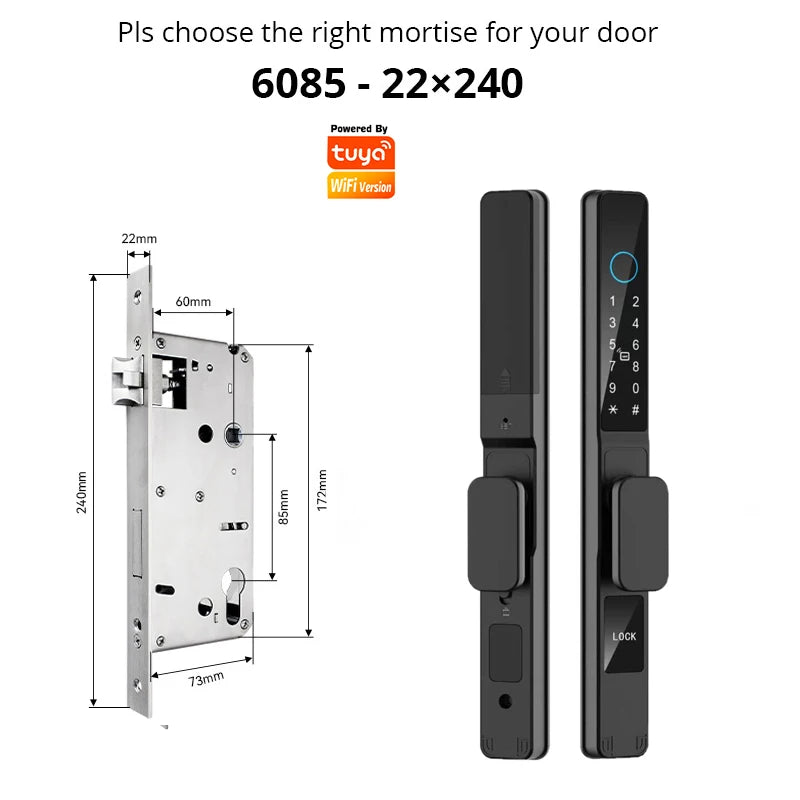 Sliding Door Lock with Fingerprint & Password