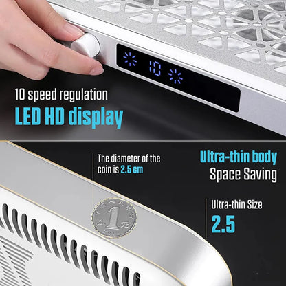 Portable Nail Dust Collector with Dual Turbo Fans