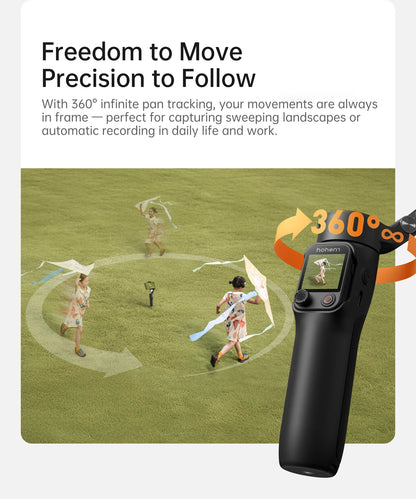 White Smartphone Gimbal with AI Tracking & Fill Light