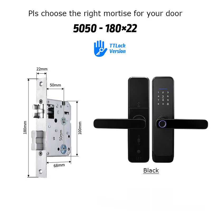 Waterproof Smart Fingerprint Door Lock WiFi Bluetooth Keyless