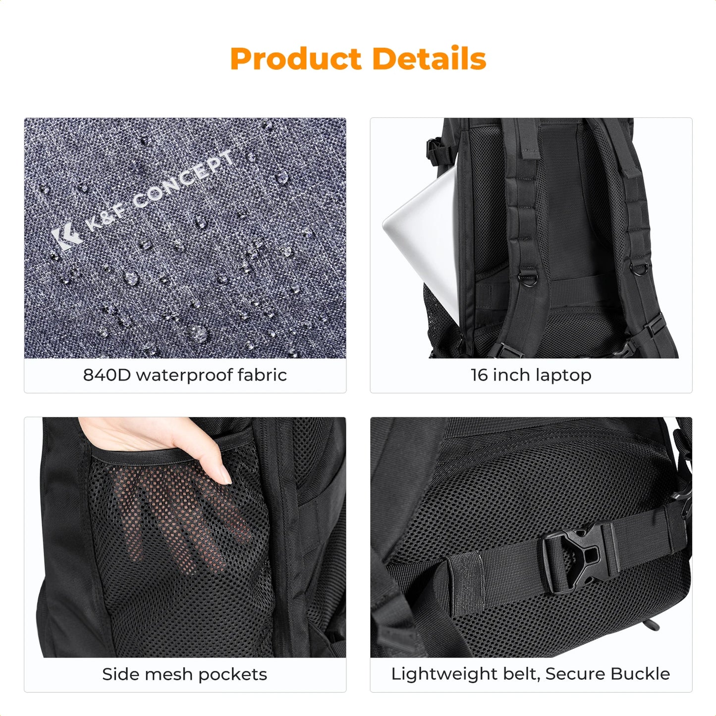 25L Camera Backpack with Laptop Compartment and Tripod Strap