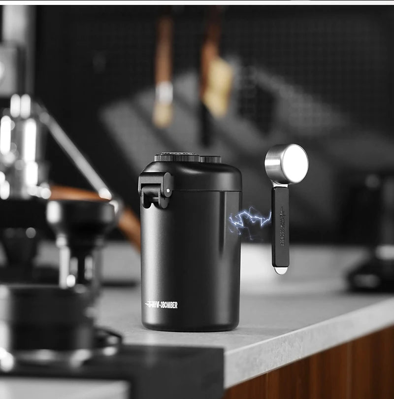 Airtight Coffee Bean Storage Jar with Valve & Spoon
