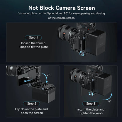 Compact V Lock Battery Mount with Arca Support