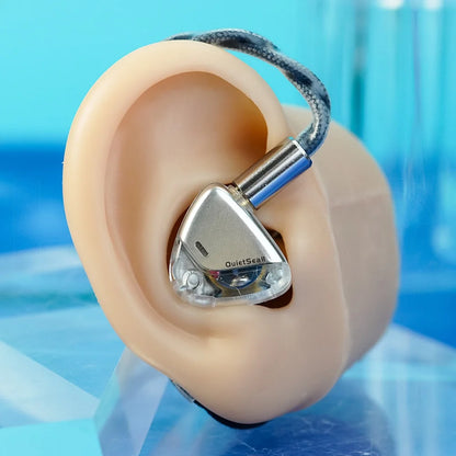Silver HiFi In-Ear Earphones 10mm Driver Interchangeable Plug