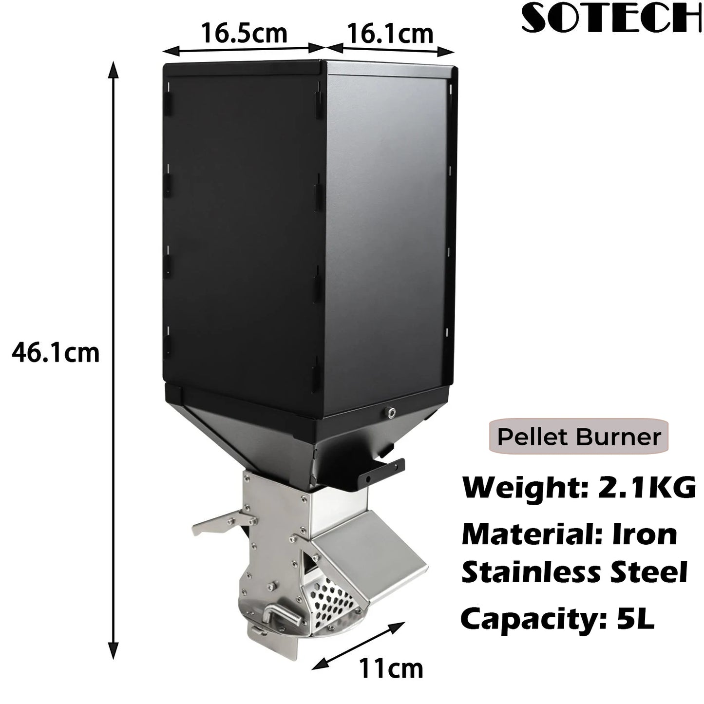 5L Compact Pellet Fuel Storage Hopper