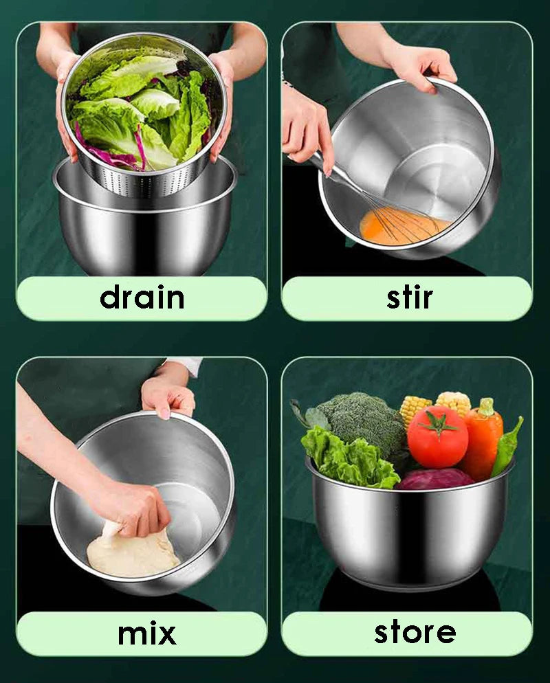 Stainless Steel Salad Spinner and Vegetable Washer with Drain
