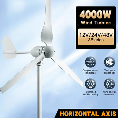 4000W 12V Wind Turbine with MPPT Controller