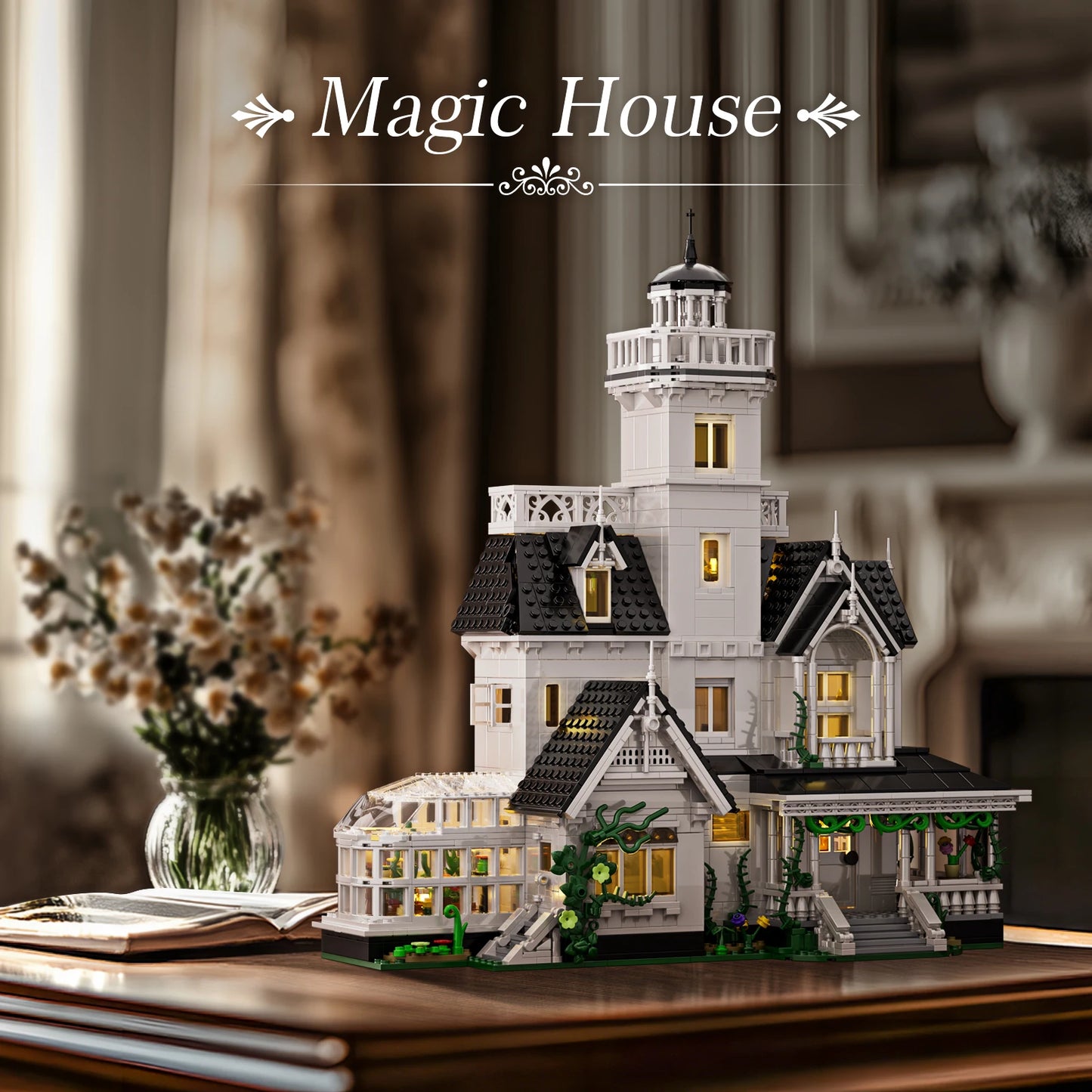 Vintage Architecture Building Blocks Medieval Cottage DIY Construction Kit