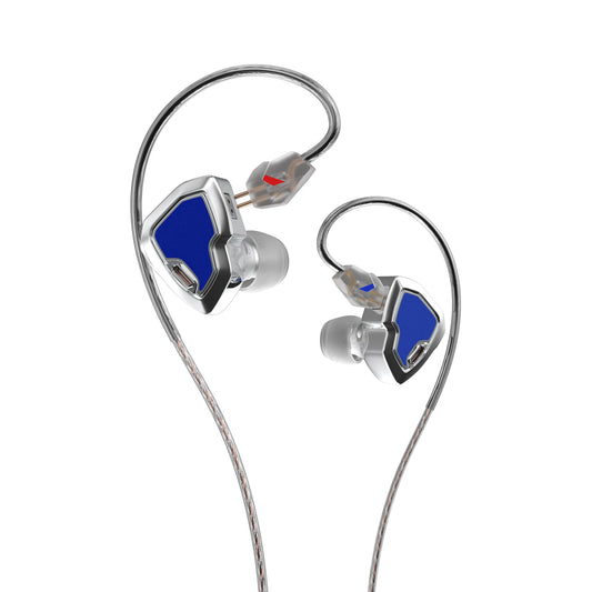 HiFi Wired Music Earbuds 1BA+1DD Blue 4.4mm