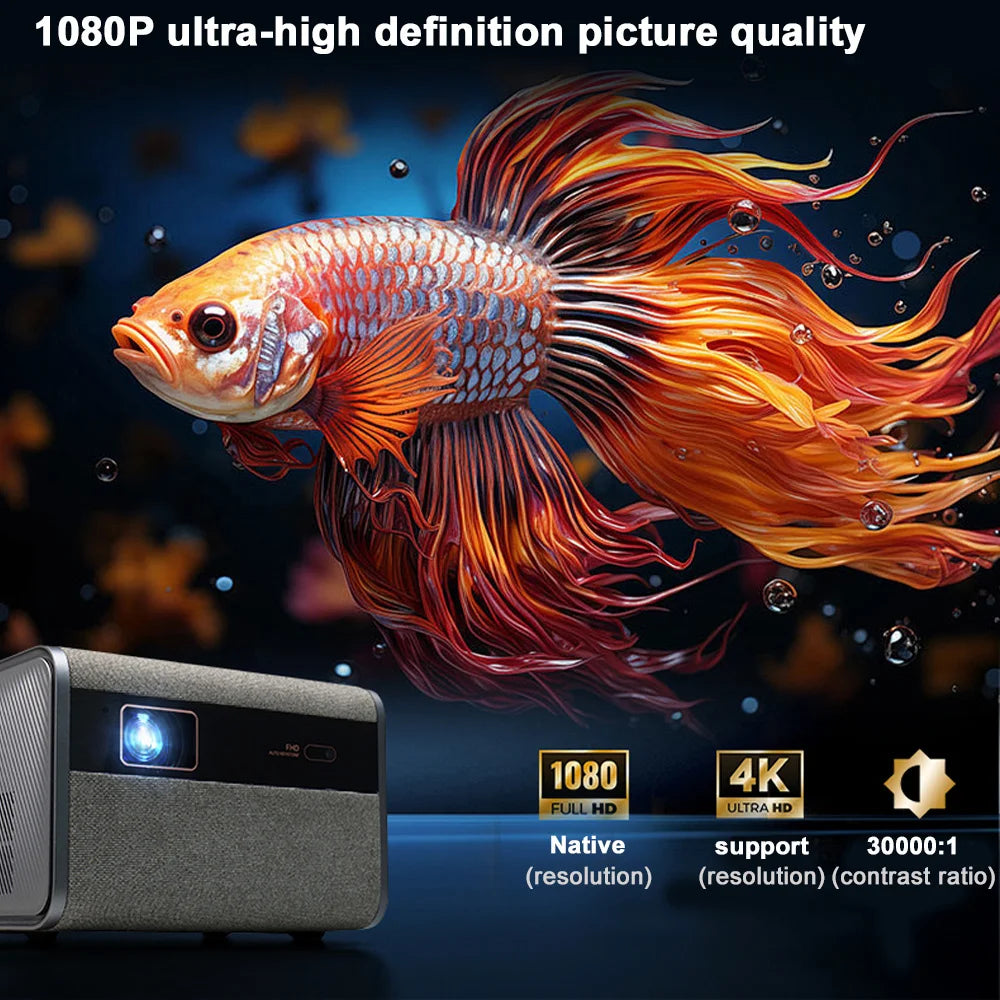 Portable 1080P 4K Smart Projector with Autofocus