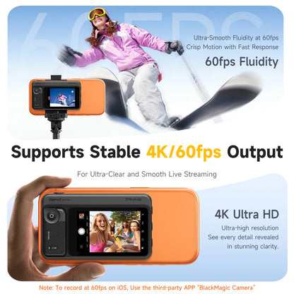 Wireless Selfie Monitor 4K/60fps with Remote for Smartphone Vlogging