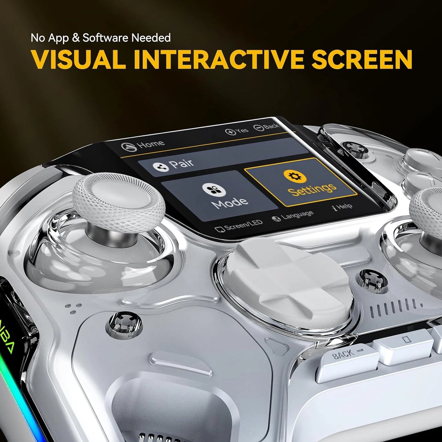 Wireless Hall Effect Gaming Controller with Charging Dock White