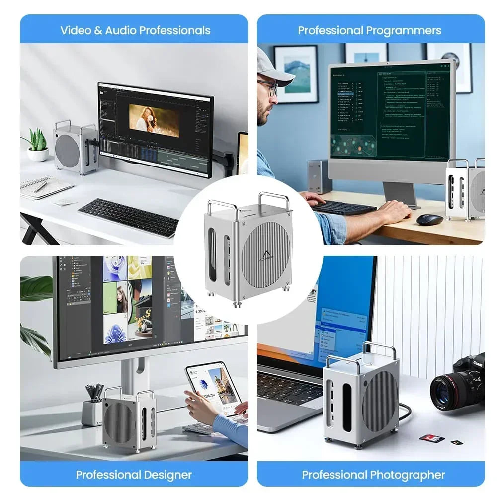 Portable USB C Docking Station 4K 144Hz with 16TB Storage