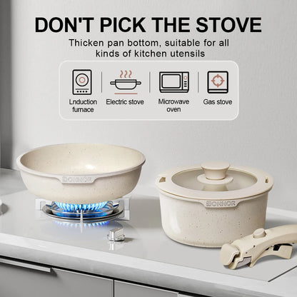 White Non-Stick Die Cast Aluminium Cookware Pot Set