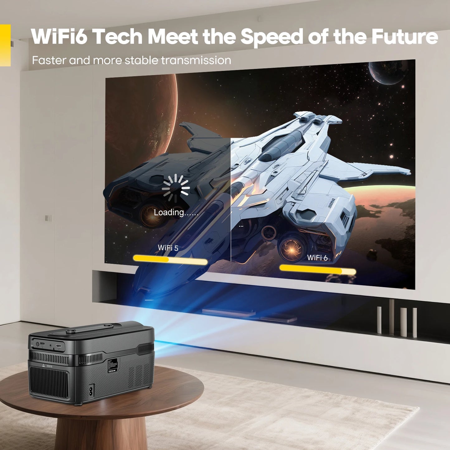 Portable Ultra Short Throw Projector 8K 1080p Auto Focus