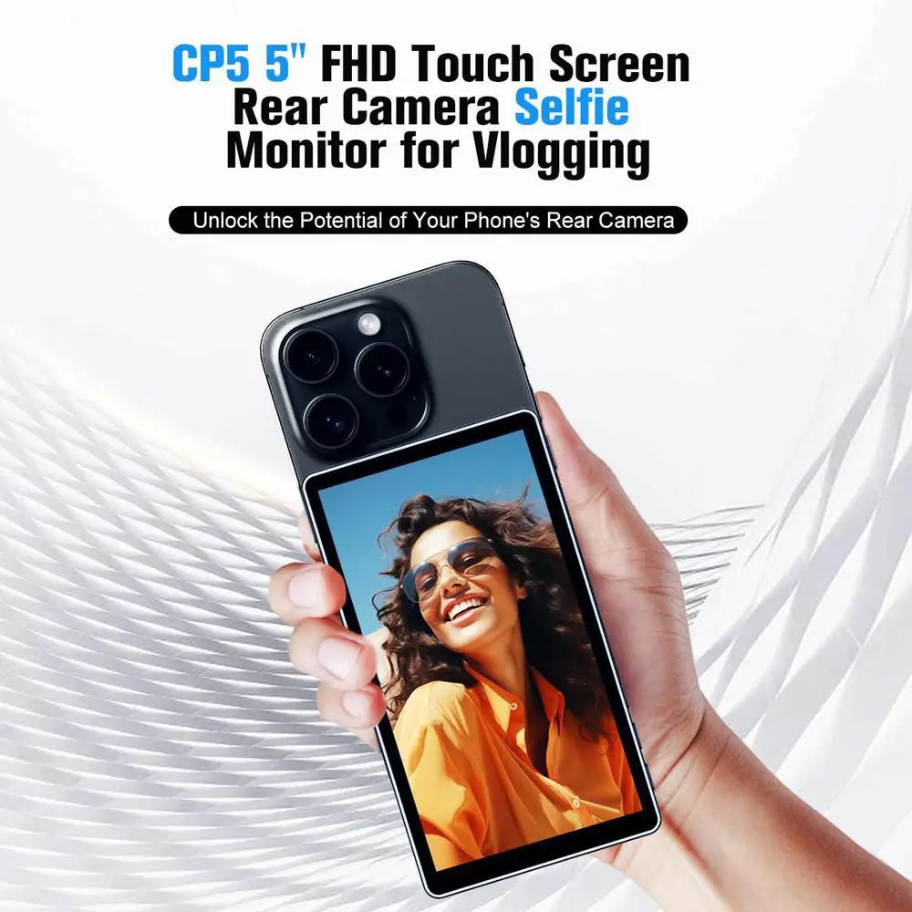 Vlog and Selfie Monitor with Blue Silicone Cover