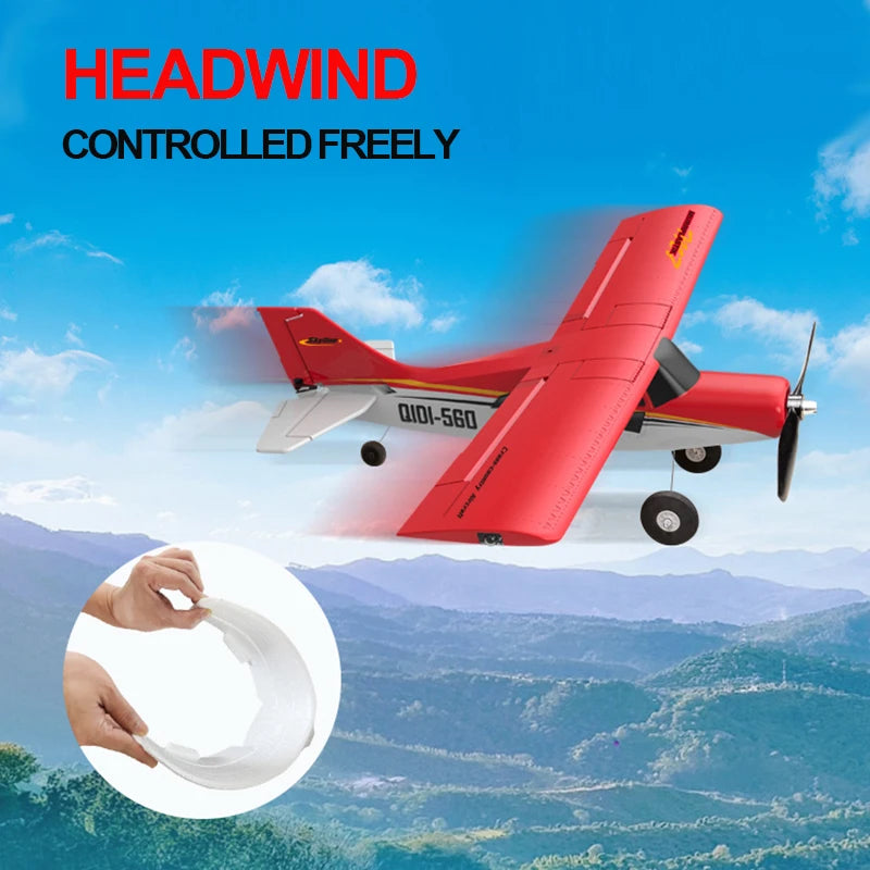 Red 4CH Brushless RC Plane with Fixed Wing