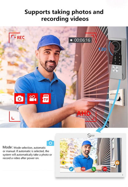 White 7" Touch Screen Smart Intercom with Dual 1080p Waterproof Cameras