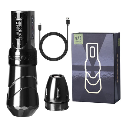 Glossy Black Cordless Tattoo Machine Pen for Smooth Shading