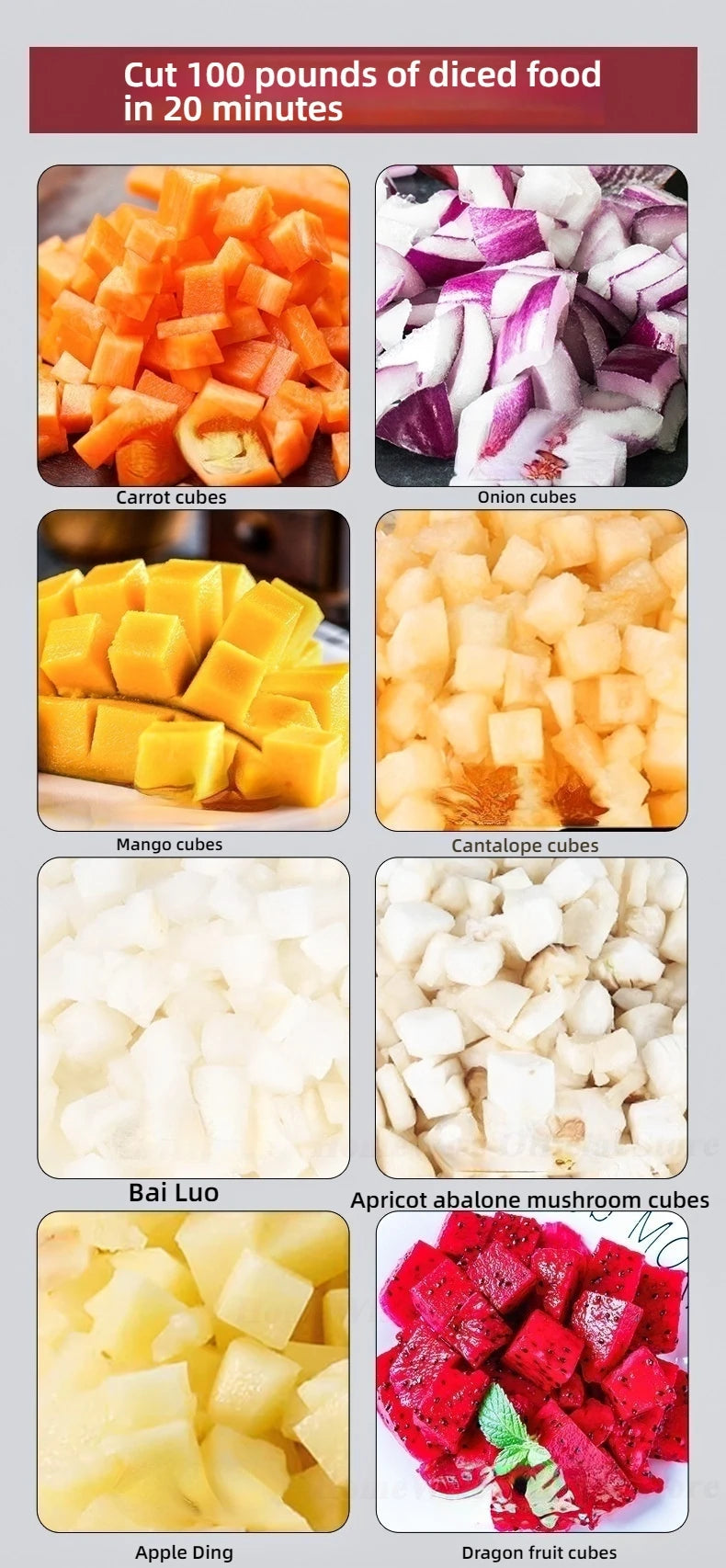 Heavy Duty Electric Food Processor Vegetable and Fruit Cutter