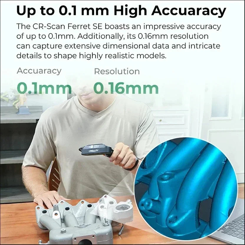 High Precision Handheld 3D Scanner 30FPS Full Colour