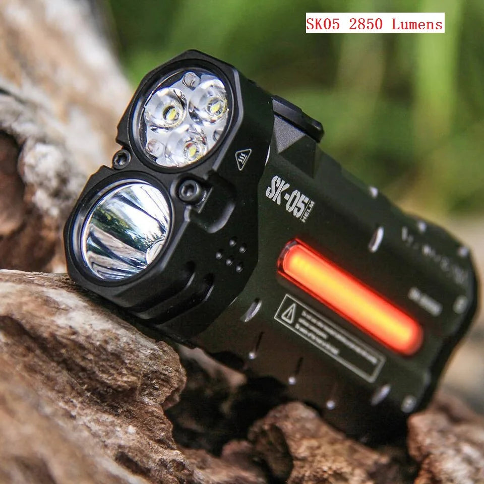 SK05 PRO LED Flashlight 4360LMS Long Range Rechargeable