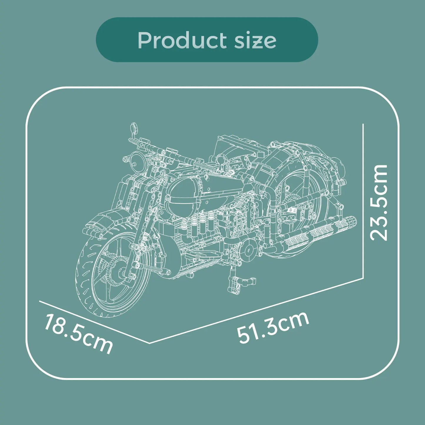 23004 Motorcycle Building Blocks Model with Original Box