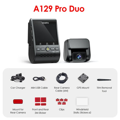 Smart 4K Front and Rear WiFi Dash Cam with 128GB Memory