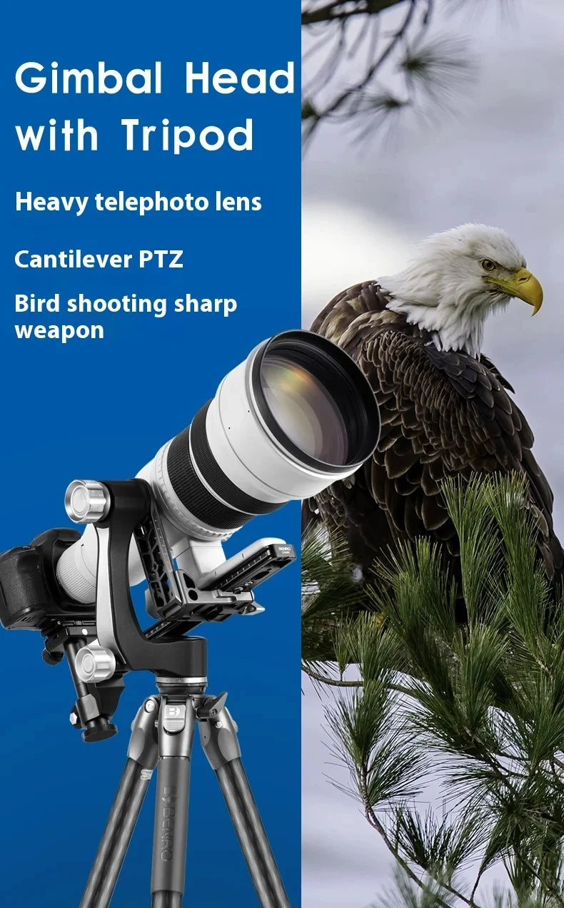 Professional Aluminum Gimbal Head for Heavy Telephoto Lenses