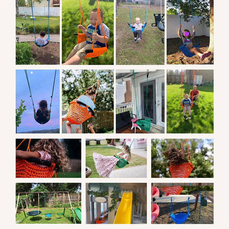 Kids Rope Hammock Nest Swing for Indoor Outdoor Play