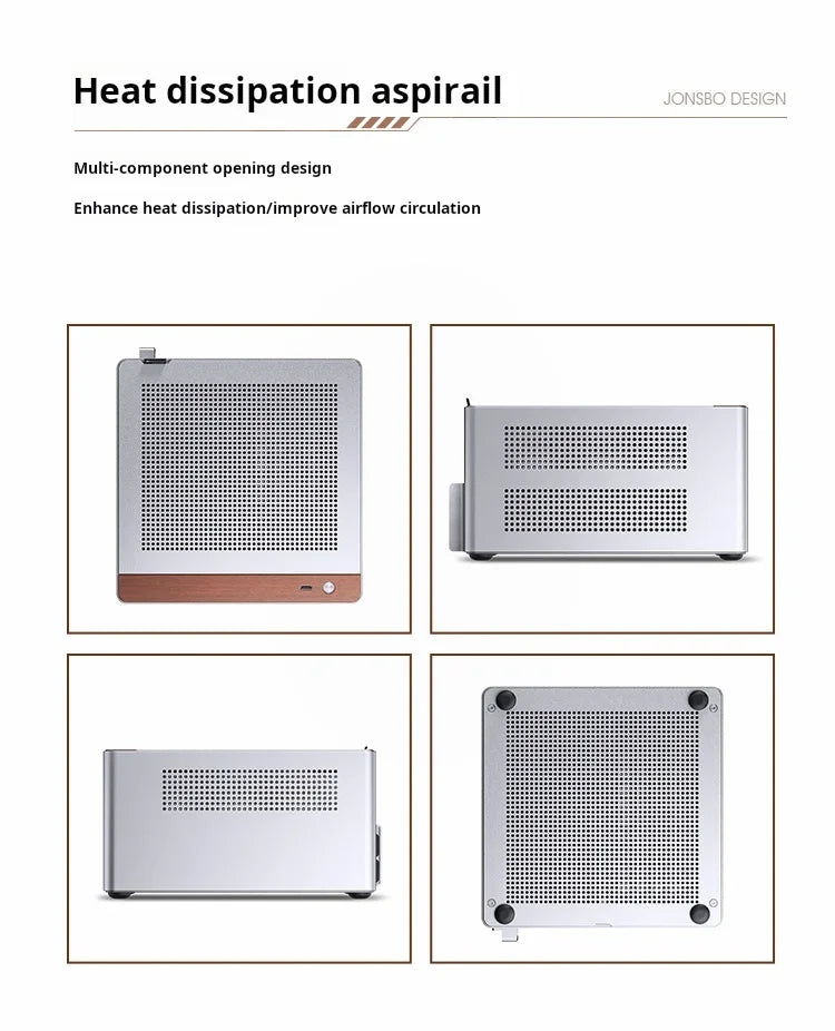 Mini ITX Aluminum PC Case NV10 Silver Chassis