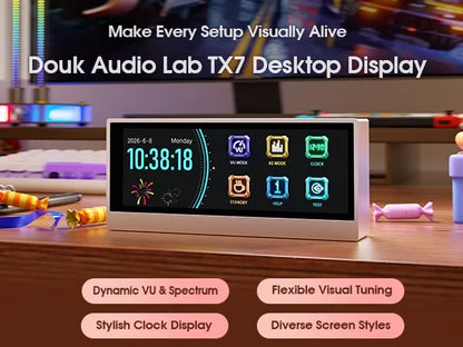 Digital VU Meter Audio Spectrum Visualizer Desktop Clock