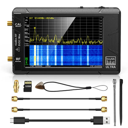 Portable TinySA Ultra Spectrum Analyzer 4" LCD Rechargeable