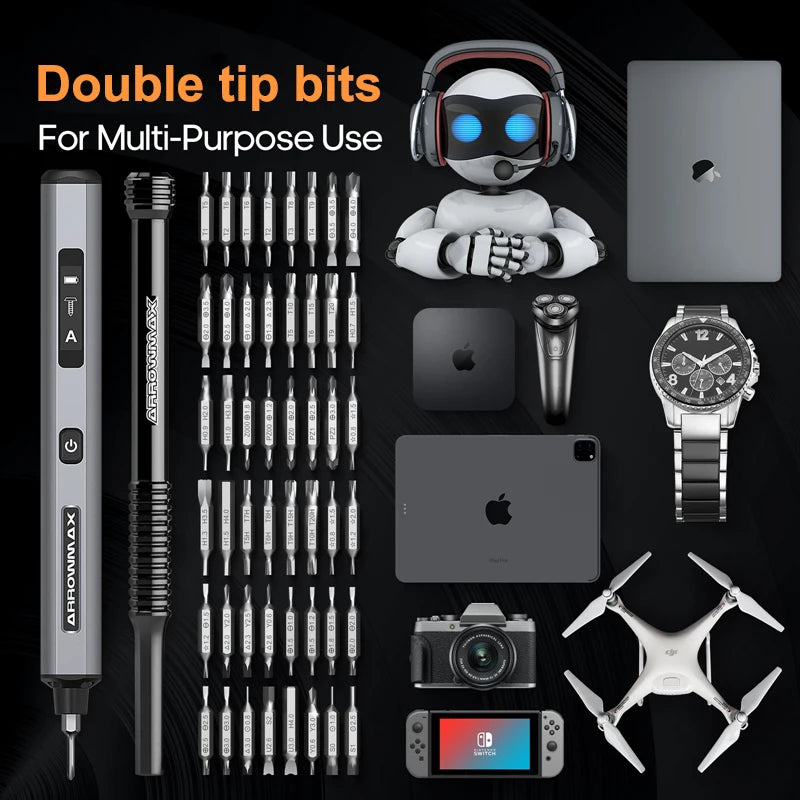 SES Pro Plus Grey Cordless Electric Screwdriver Set