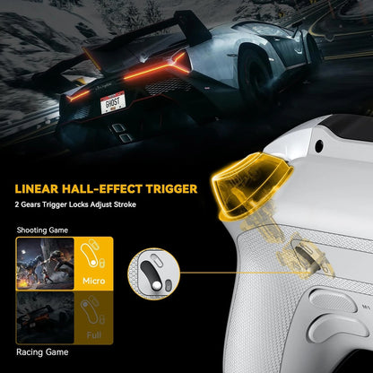 Wireless Hall Effect Gaming Controller with Charging Dock White
