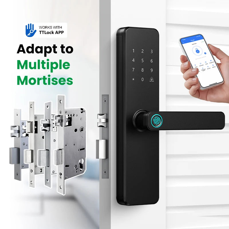Digital Smart Door Lock Fingerprint Touchscreen PIN Card