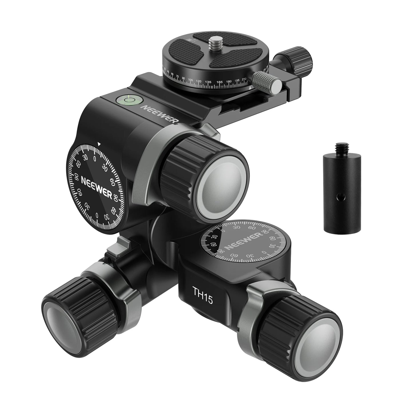 Fine Micro-Control 2-Way Tripod Head for Photography